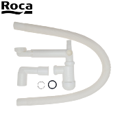 ROCA AU0014100R KIT Siphon Bouteille de lavabo, avec flexible, économie d'espace, Blanc.