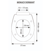 SIAMP 48 7110 17 Abattant WC MONACO DORMANT. Blanc.