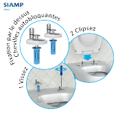 SIAMP 95 9005 09 Charnières pour Abattant SIAMP Principauté, Estérel, Vence, et Azur Premium.