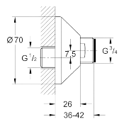 GROHE 1207500 Raccord en S Mural, Chromé.