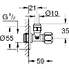 GROHE 22023000 Robinet d'équerre 1/2"x 3/8. Chromé.