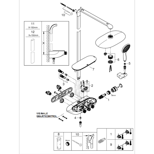 GROHE 407092048 Vis mâle pour SmartControl.