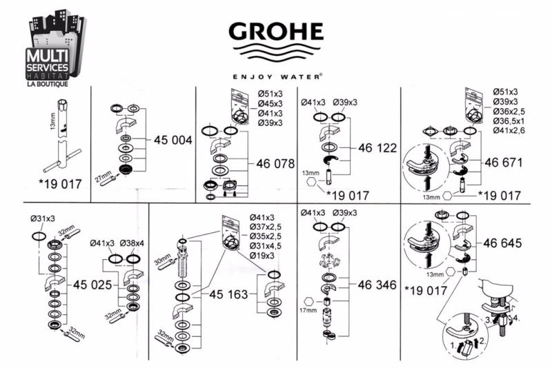 Pièces détachées Plomberie Grohe