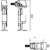 REGIPLAST 0800CE Robinet flotteur à remplissage différé pour réservoir Césame.