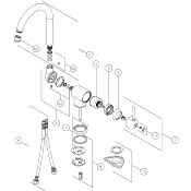 NOBILI RCA170/13CR Bec pour mitigeur évier Picto ou Ovetto chromé.