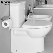 ROCA A801E6201 VICTORIA - Abattant WC Double Blanc pour WC Compact. Charnières métal. Frein de chute.