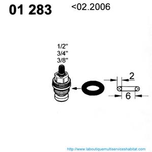 GROHE 0128300M Joint torique, 6x2 mm.