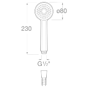 ROCA A5B9303C00 SET STELLA 80/1. Douchette 1 Jet + Support + Flexible.