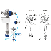 SIAMP 10 0060 11 Robinet Flotteur 2 en 1, alimentation basse et latérale.