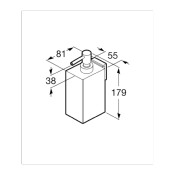 ROCA A816842001 RUBIK. Distributeur savon liquide, à fixer, Blanc Mat/Chromé Brillant.