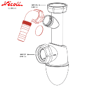 NICOLL JP40Y - 0491026 Joint plat Ø 40 mm.