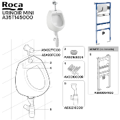 ROCA A5A9277C00 Robinet externe temporisé angulaire pour urinoir.