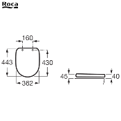 ROCA A801B2000B DEBBA ROUND - ABATTANT WC, Blanc en SUPRALIT®