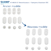 SIAMP 41 4635 07 Ensembles 8 Amortisseurs + 4 Tampons Abattant WC.